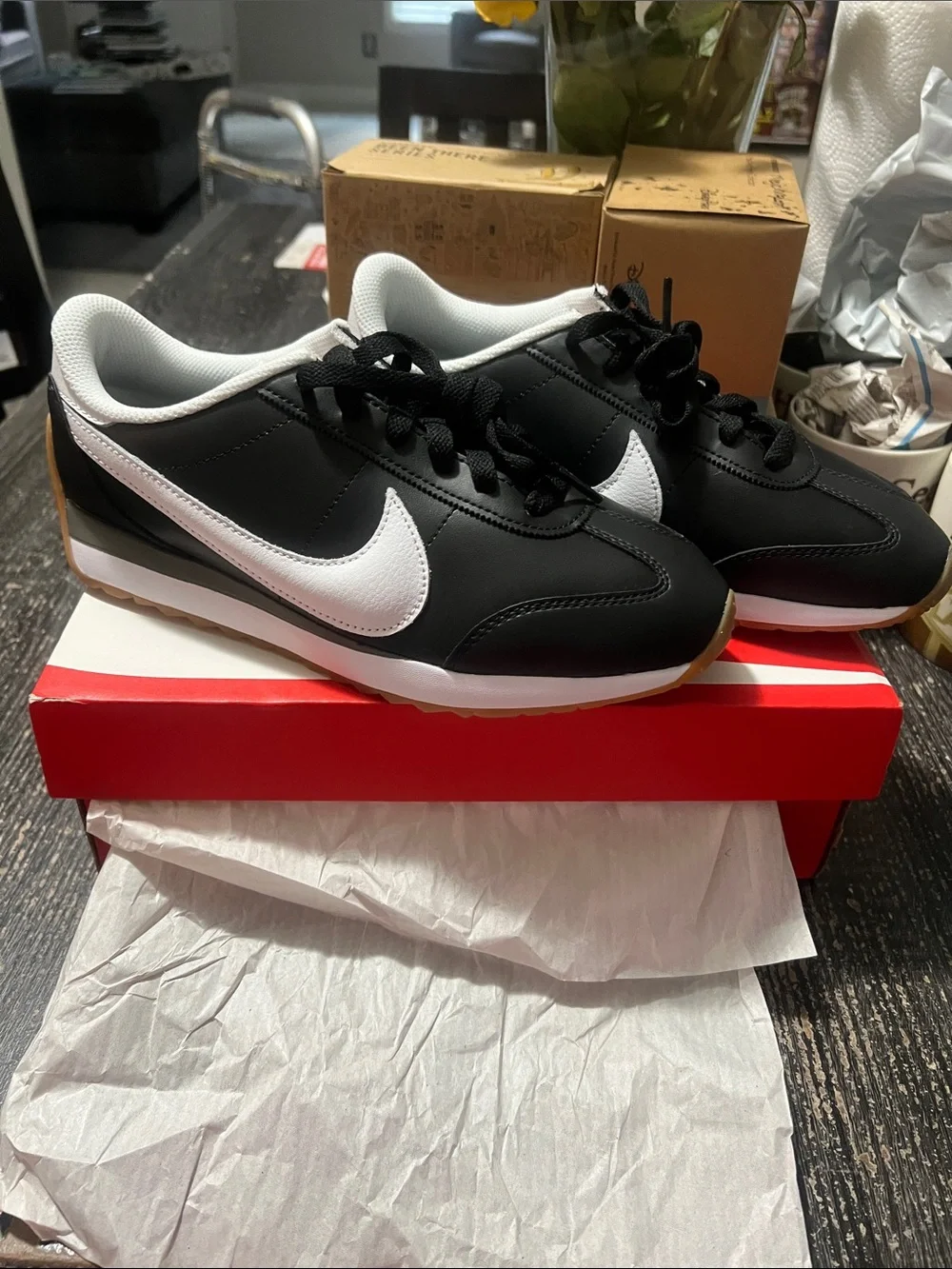 Nike Pacific , Leather ,Black and White sneakers, Women’s 8 , men’s 6.5 NIB